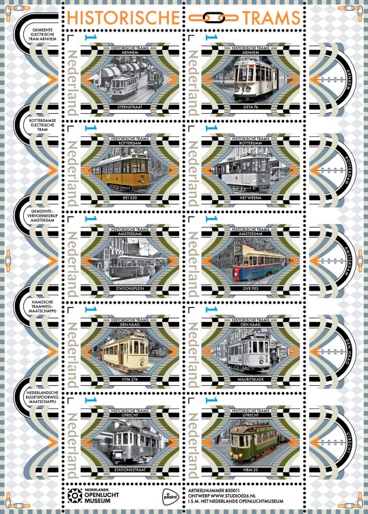 Postzegelvel Historische Trams – RGB